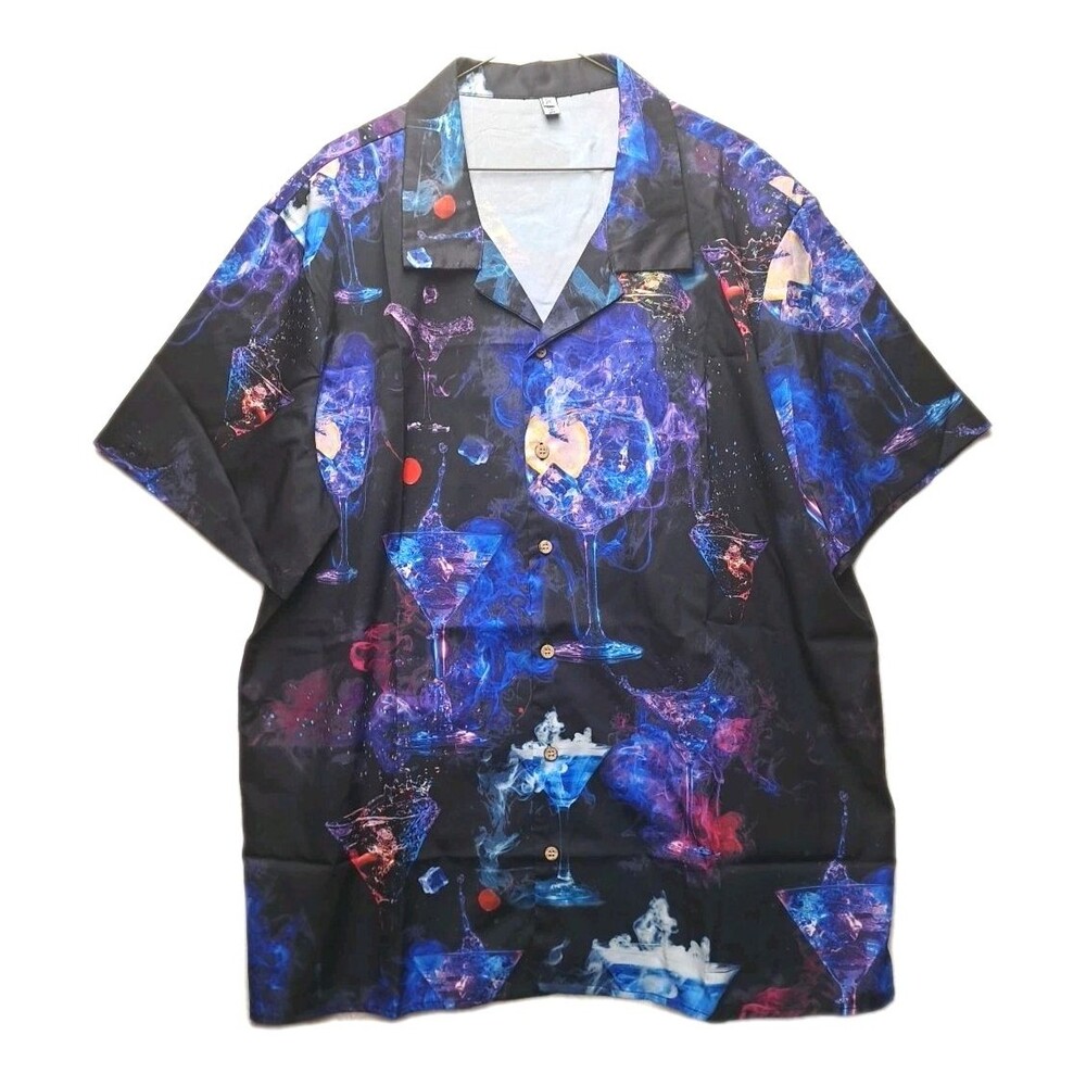 MISSLOOK Men's Short Sleeve Button Down Shirt Size 2XL Lightweight Collared